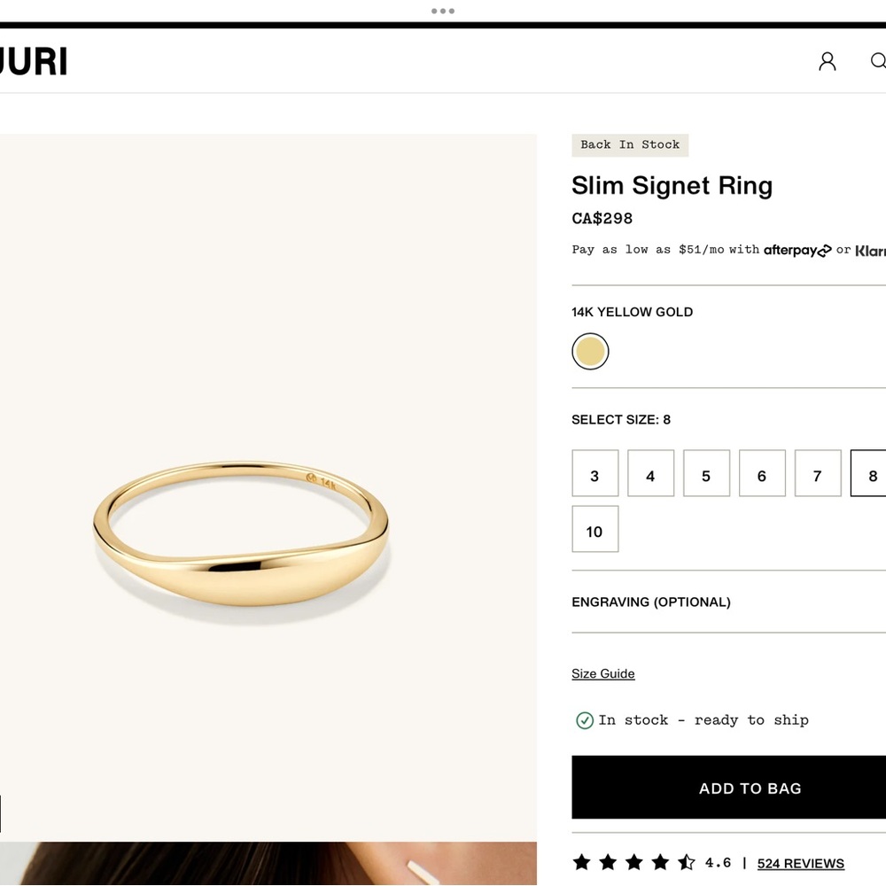 Mejuri Gold Minimalist Signet Ring